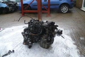 Engine being cleaned