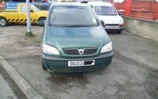 Vauxhall Zafira waiting to be scrapped