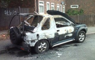 Burnt car