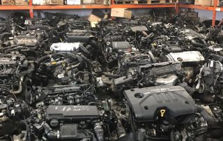 Room full of salvaged engines