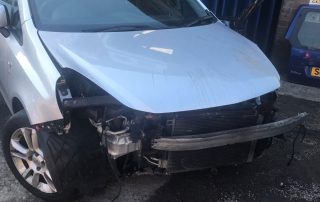 Smashed up scrap car